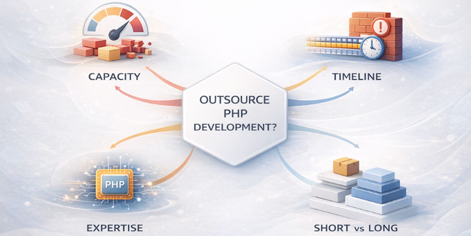 An image that represent When outsourcing PHP development makes sense
